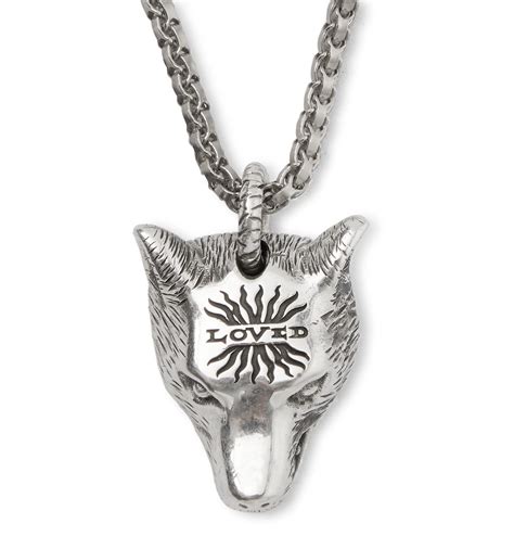 anger forest wolf head necklace